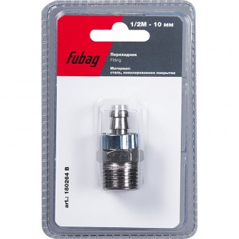 Переходник FUBAG 1/2"М на елочку 10мм с обжимным кольцом 10x15мм_блистер 1 шт180264B Переходник FUBAG 1/2"М на елочку 10мм с обжимным кольцом 10x15мм_блистер 1 шт180264B